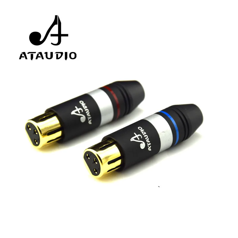 Позолоченный Hi Fi разъем ATAUDIO XLR штекер и гнездо end 3 контактный для самостоятельной