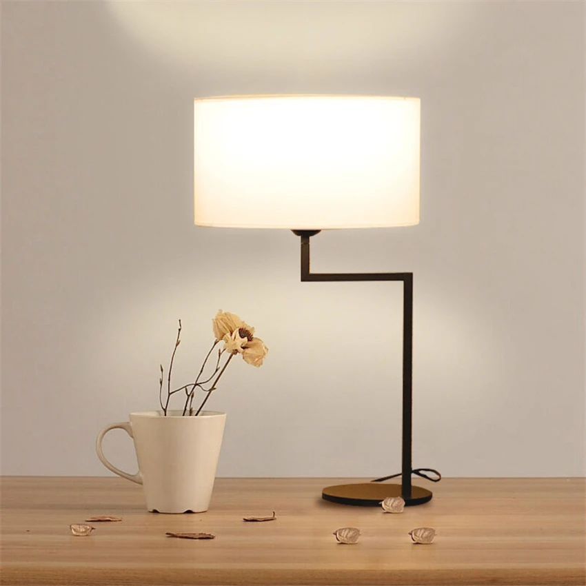 Modern Table Lights Bedroom Bedside Led Desk Lamp Living Room Reading Lamps Cloth Lampshade Lighting Luminaire | Лампы и освещение
