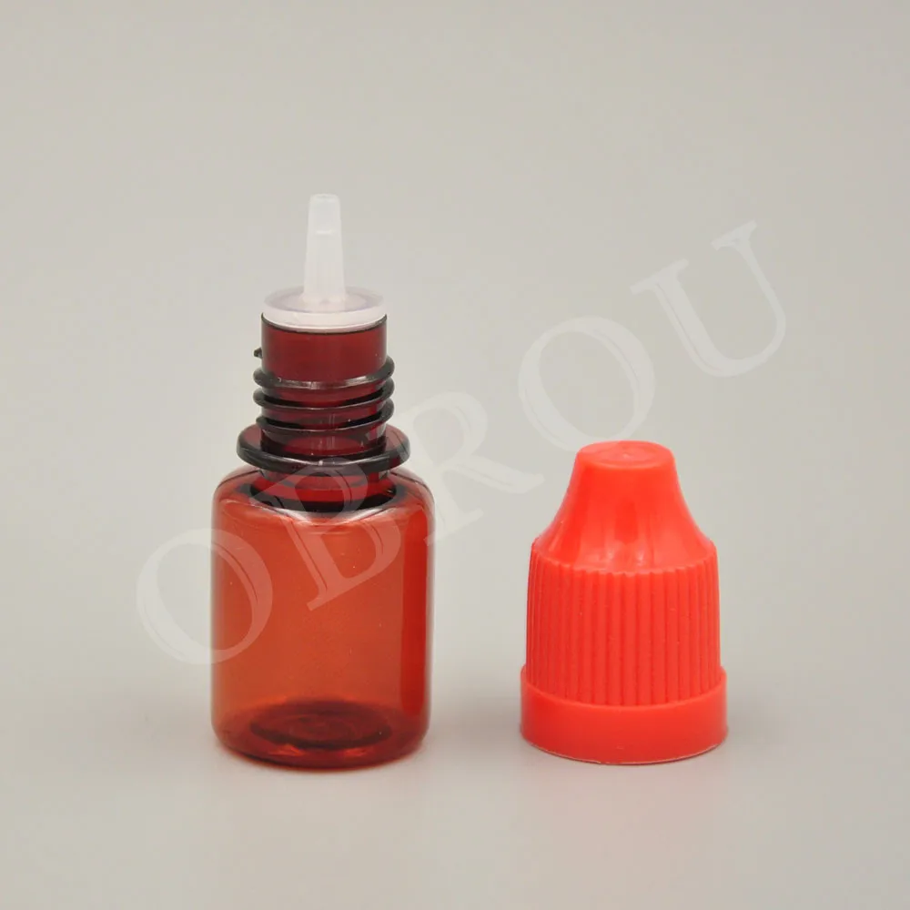 

free shipping 2000pcs 5ml10ml PET plastic amber dropper bottle with childproof cap