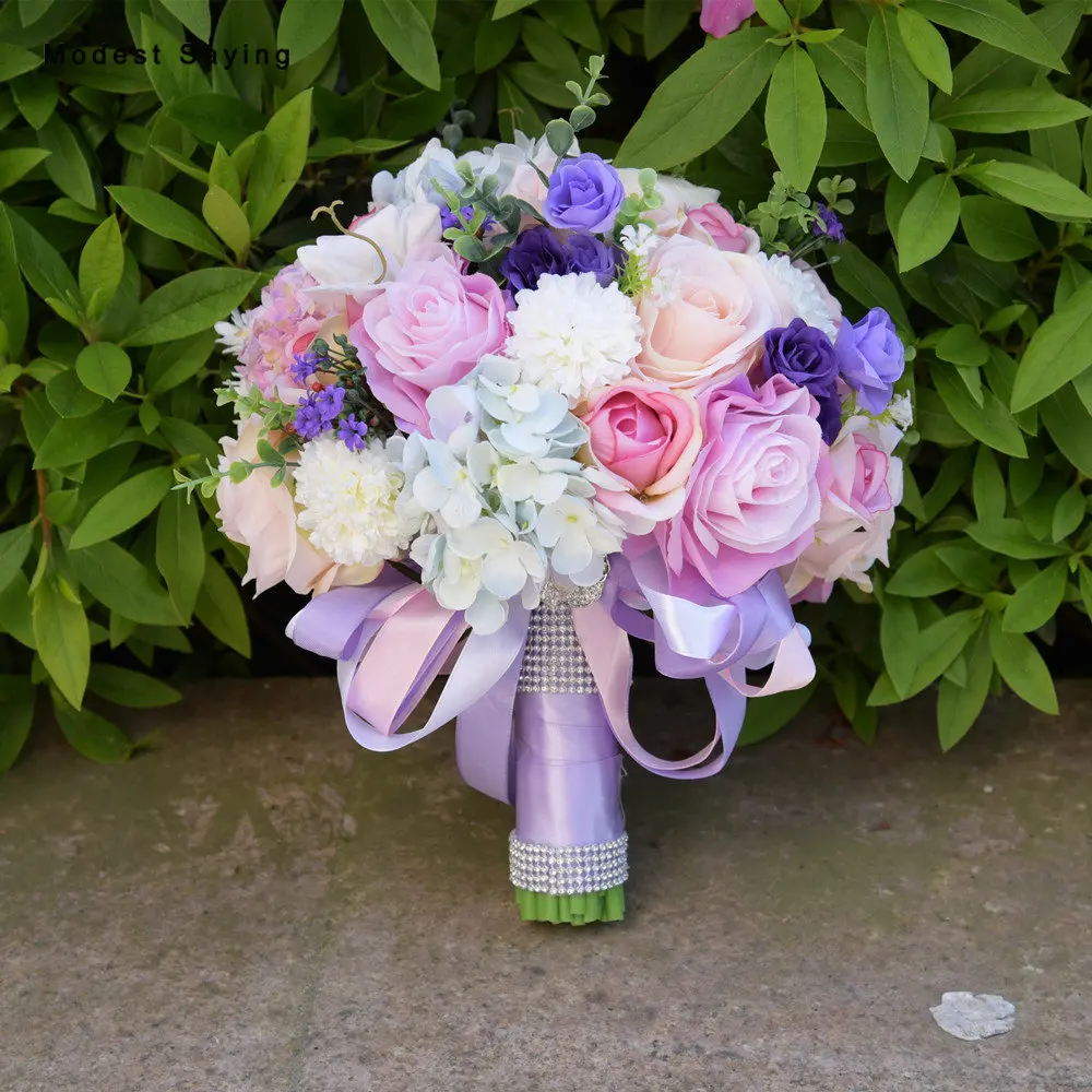 

Romantic Starry Sky Artificial Flowers Rosette Wedding Bouquets 2017 Bridesmaid Wrist Corsage Bridal Bouquet Wedding Accessories