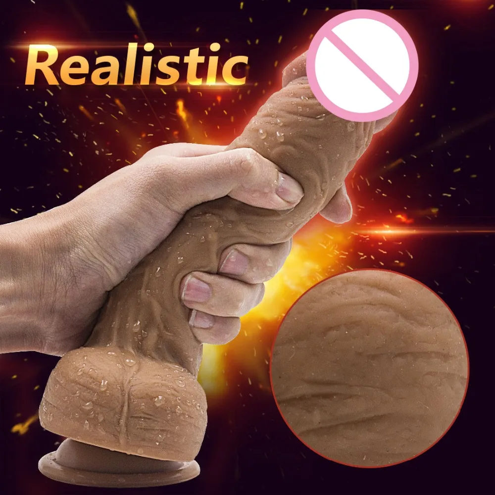 Огромный фаллоимитатор реалистичный пенис большой двухслойный жидкий силикон