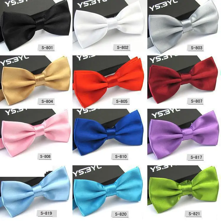 30 colours Men's Wedding Tie Adult Gentleman Business Korean Monochrome Artificial Silk Bow Men`s GroomFormal Dresstie | Аксессуары