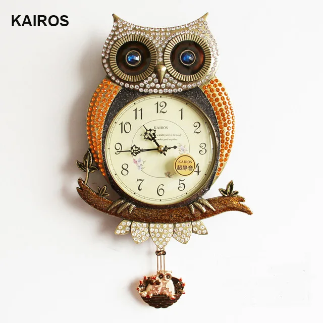 Самые продаваемые металлические бесшумные 3d настенные часы с совой современный