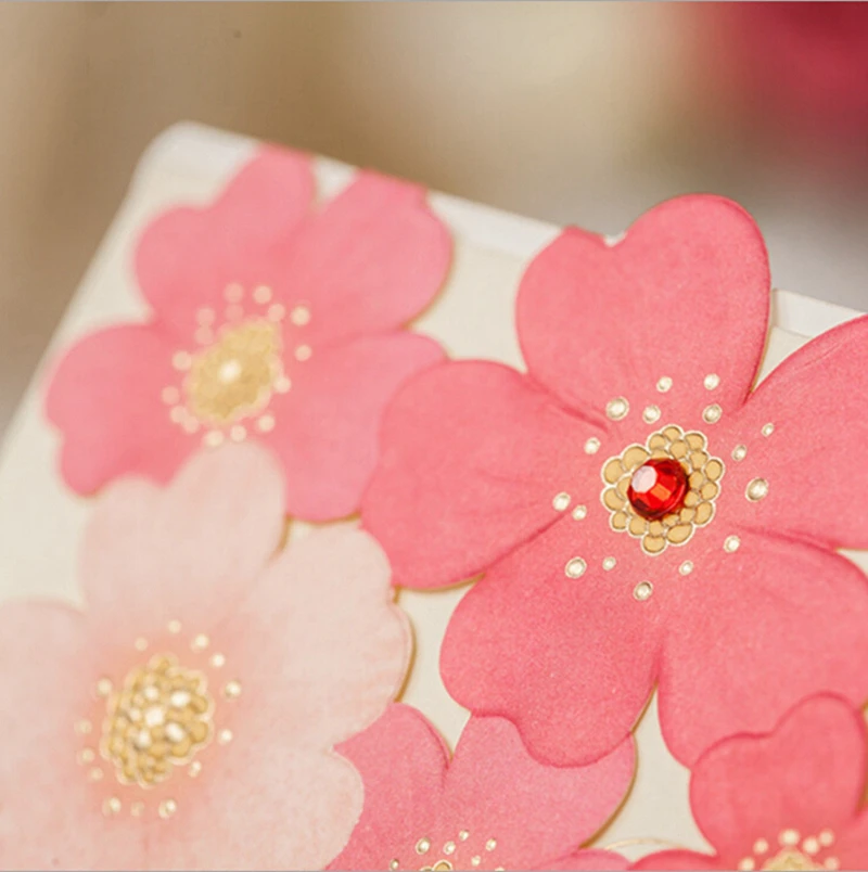 Красный и Розовый Цветок Карман Обручальное Свадебные Приглашения Карты 100