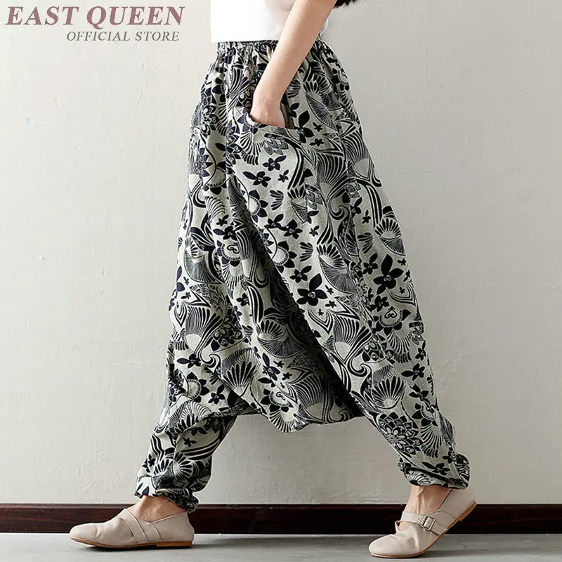 

Palazzo pants for women baggy trousers female ladies wide leg pants woman 2019 Chinese style high waist pants female AA4111