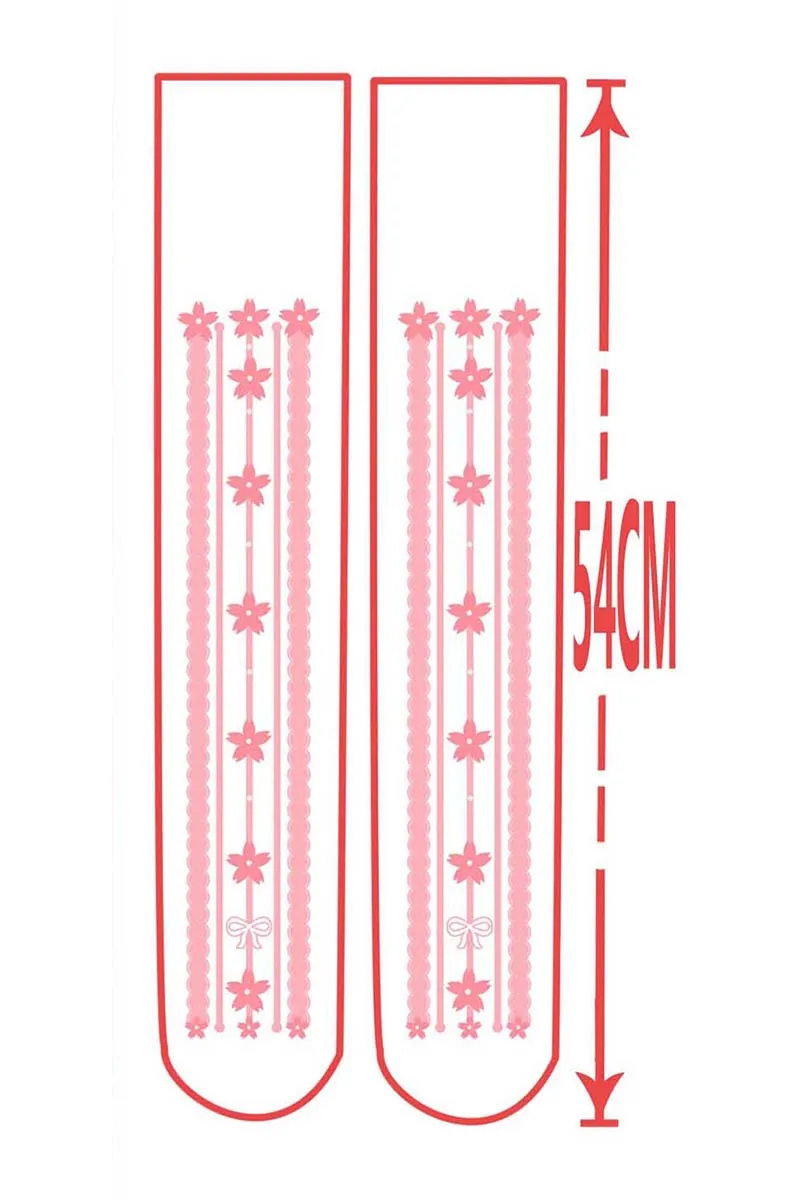 

The Original Japanese lolita thigh stockings cos only beautiful printing over - the - knee velvet 100 d students filar socks