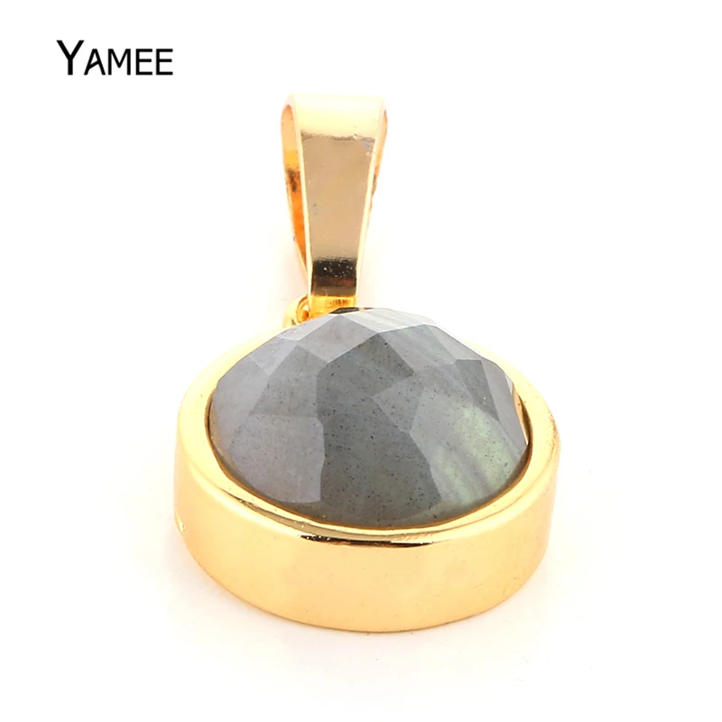 1 шт. натуральный лабрадорит драгоценный камень винтажная подвеска 12 мм Круглый