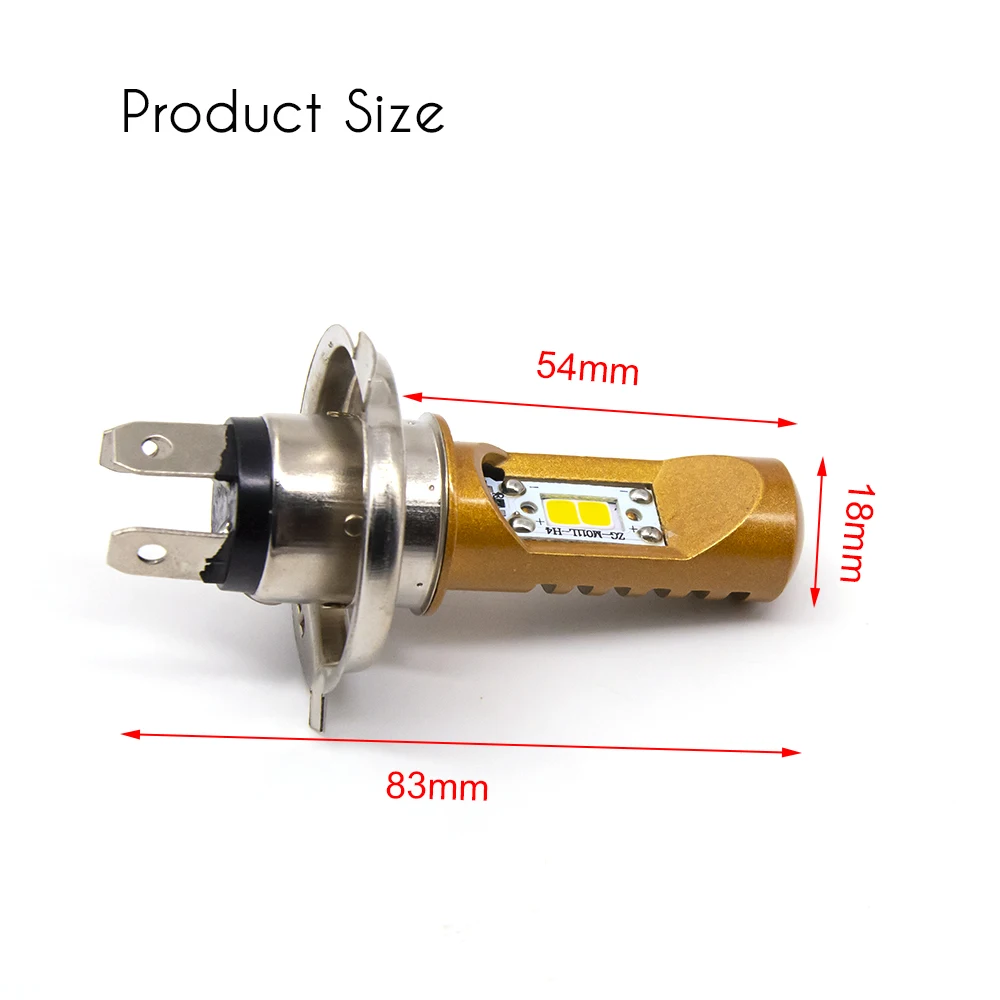 1 шт. H4 светодиодный мото rcycle фары лампы HS1 P15D H6M аксессуары Para Moto фару cicleta DRL gn125