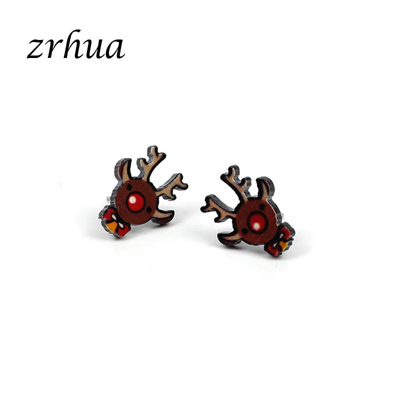 ZRHUA новые модные женские милые серьги-гвоздики со снеговиком на Рождество и Хэллоуин для женщин и девочек, модные ювелирные изделия, милые аксессуары для девочек