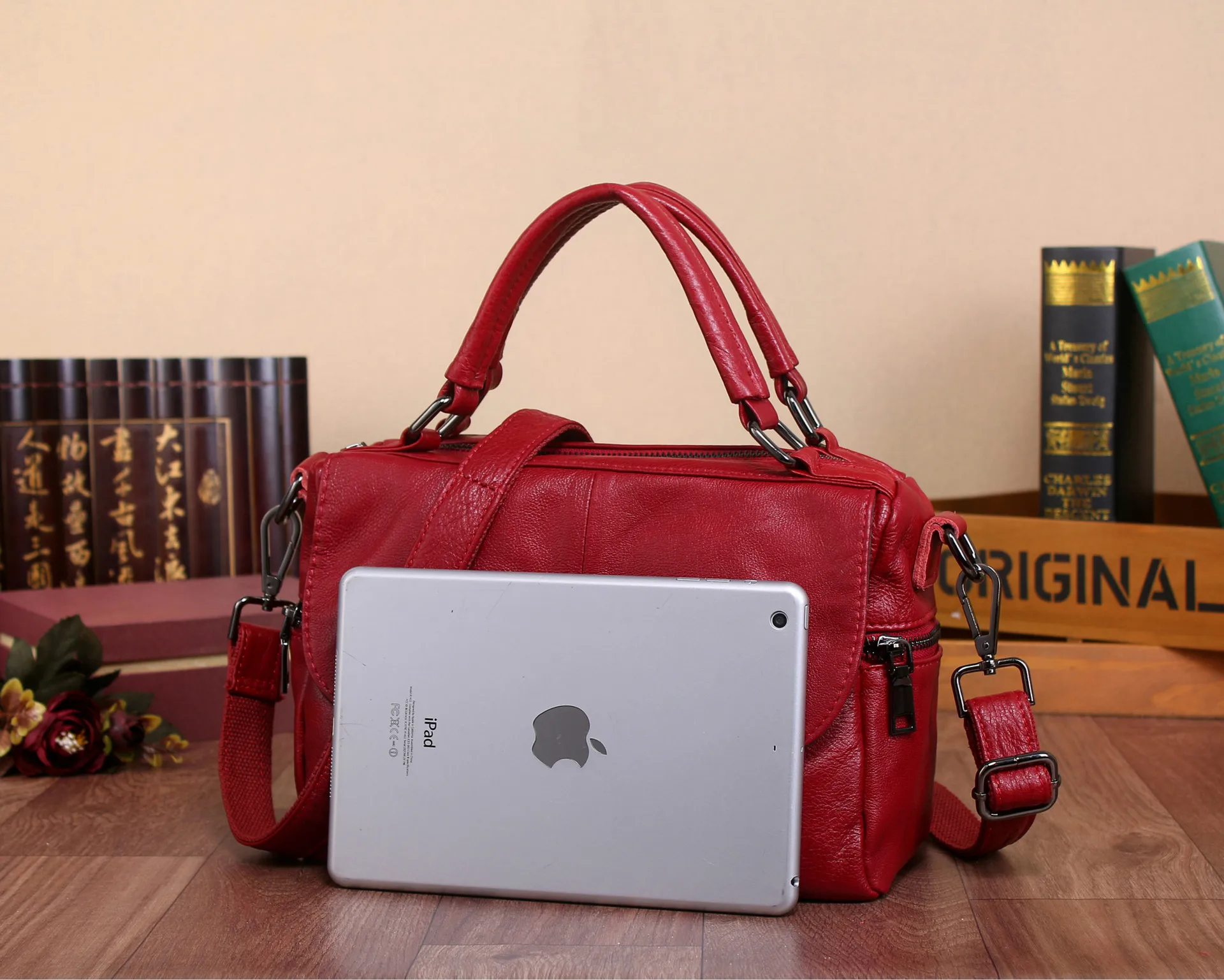 ICEV Brand new casual 100% genuine leather women handbag designer high quality boston tote bags pillow clutch messenger bag lady