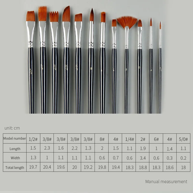 12 палочек масляная щетка Акриловые кисточки для гуаши многофункциональная