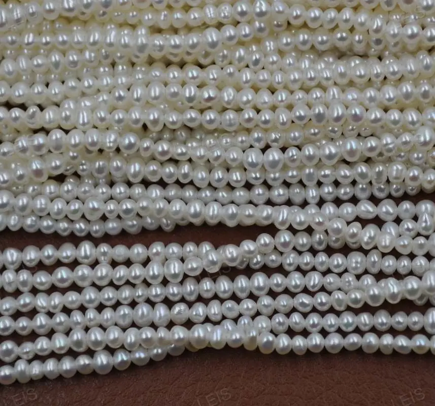 Оптовая продажа 10 небольших бусин настоящий пресноводный жемчуг 4-5 мм белые