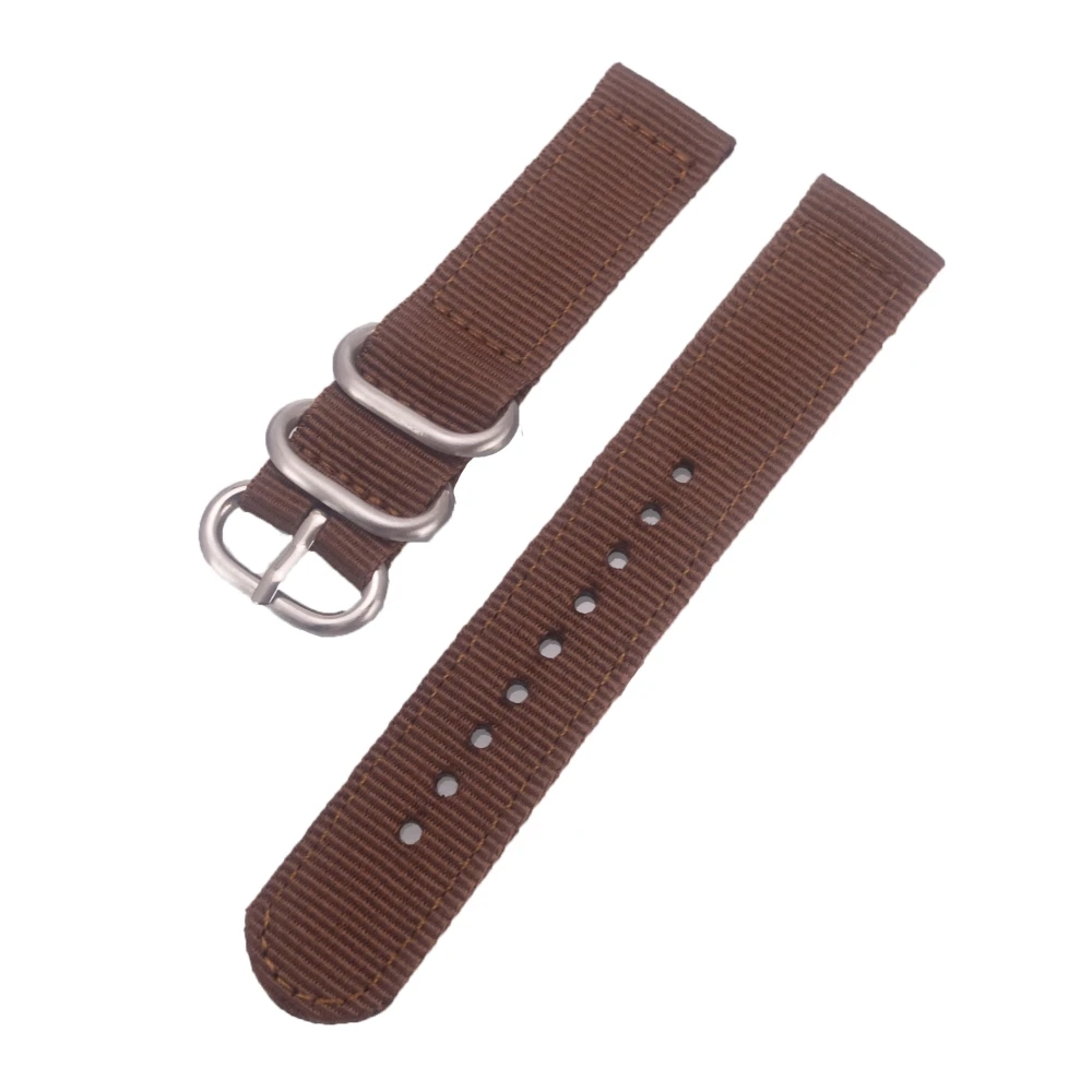 Silver buckle coffee 18 мм, 20 мм, 22 мм, 24 мм, мужской нейлоновый ремешок для часов Nato, Военный Спортивный армейский ремешок для часов, аксессуары, браслет, несколько цветов для мужчин и женщин - Цвет ремешка: Silver buckle coffee