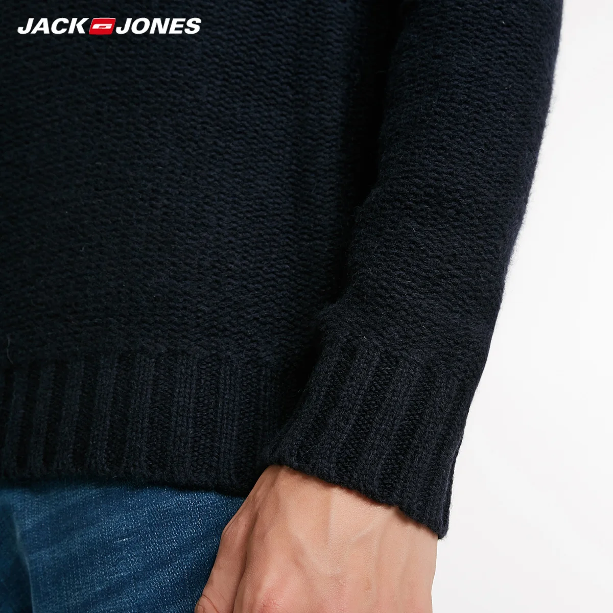 JackJones мужской зимний шерстяной пуловер с воротником-макетом свитера