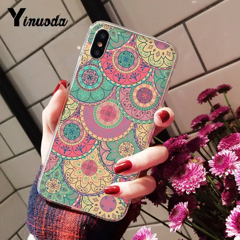 Чехол для телефона с изображением мандалы iphone 136S 6plus 7 7plus 8 8Plus X Xs MAX 5 5S XR 10 11 11pro 11promax