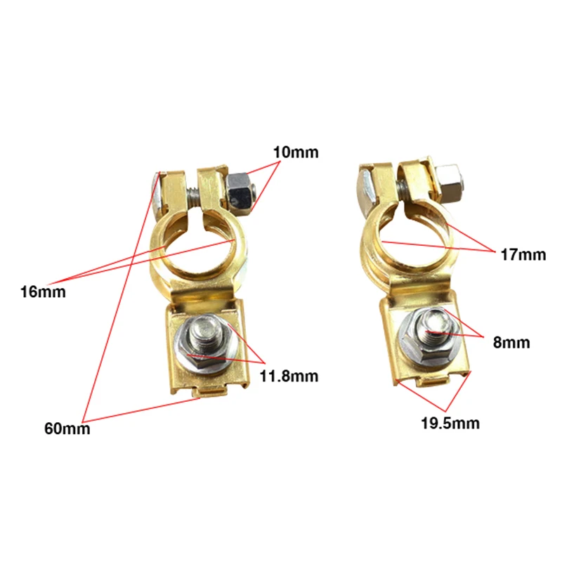 2 шт. автомобиля батарея терминал для зажим зажимы отрицательный положительный