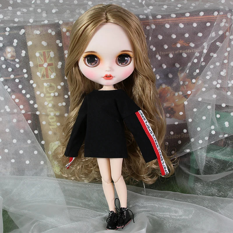 ICY blyth кукла матовое лицо белая кожа золотые кудри волосы костюм куклы с зубами губы брови 30 см DIY BJD SD подарок