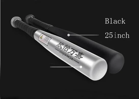 Black-25 inch Бейсбольной битой Железный Бейсбол полюс автомобиля тренажерный зал дома бейсбольной битой s self-защитные палочки с усиленных защитных металлических стержней - Цвет: Black-25 inch