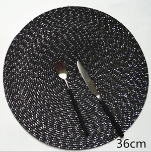 black 36cm 18 см 36 см Настольный коврик кухня столовая подставки для кружек ткацкая подставка в стиле «Вестерн» Нескользящие чаши подстаканники настольные декоративные коврики - Цвет: black 36cm