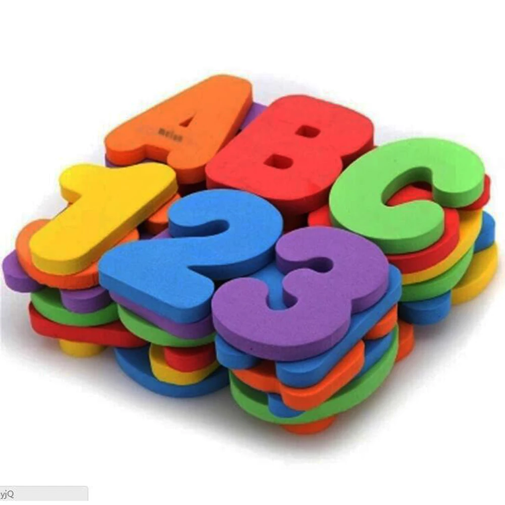 36 шт./компл. Детские буквы и цифры наклейки для ванной игрушки EVA душ купания