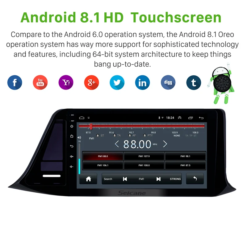 Автомобильный мультимедийный плеер Seicane 2Din GPS стерео навигация Android 9 1 HD дюймов