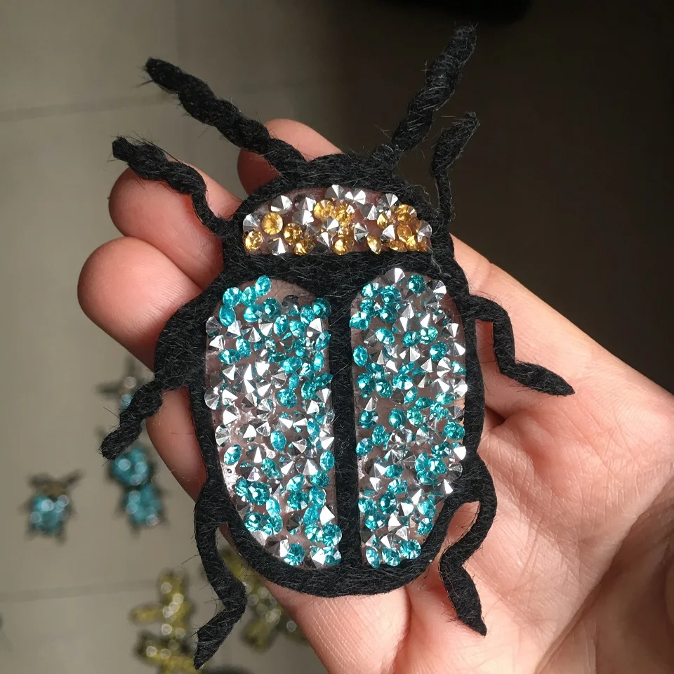 3D Стразы Божья коровка патчи железные на аппликация патч тканевые аксессуары DIY