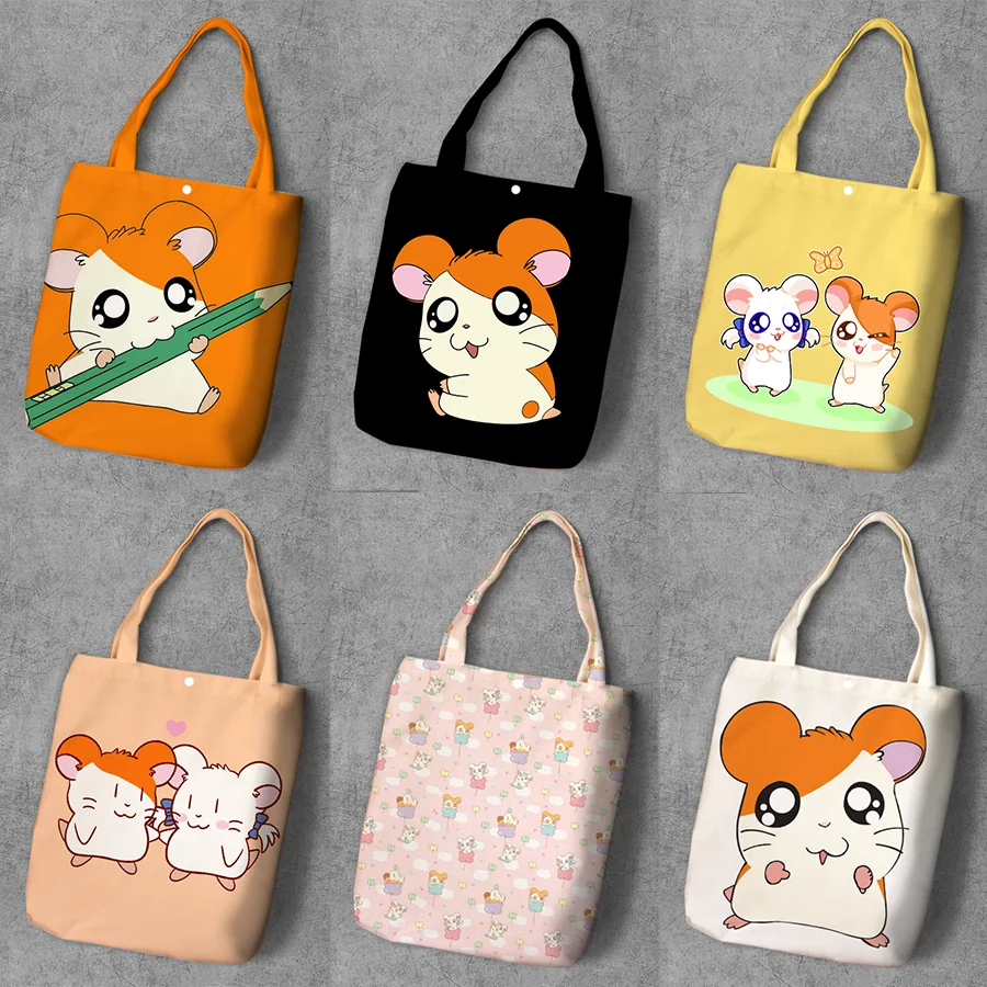 Hamtaro сумка для покупок из переработанной холщовой ткани с мультипликационным