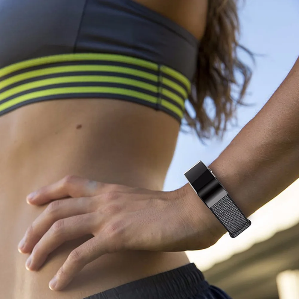 Спортивный тканый нейлоновый наручный ремешок для браслета FitBit Charge 2 гибкий