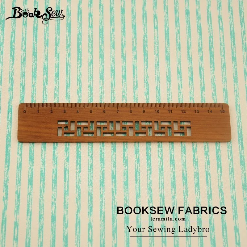 Хлопчатобумажная саржевая ткань Booksew с зелеными полосками мягкая стеганая для