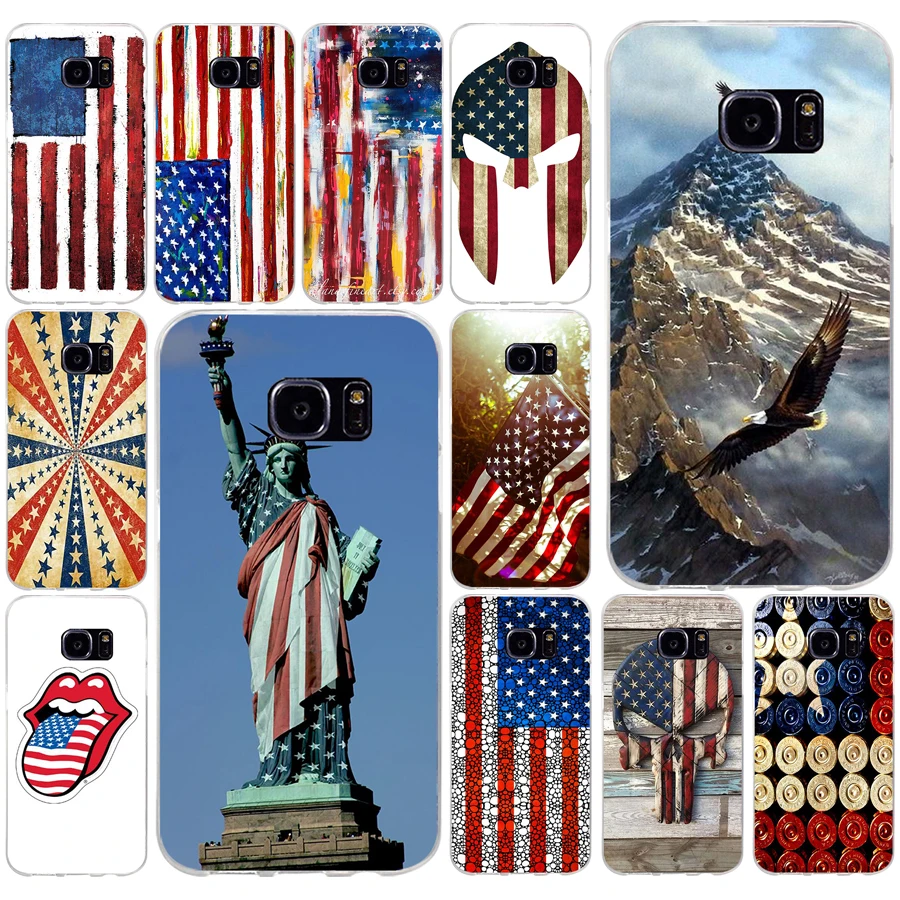 216AQ американский флаг США мягкий силиконовый чехол из ТПУ для samsung Galaxy s6 s7 edge s8 s9 plus
