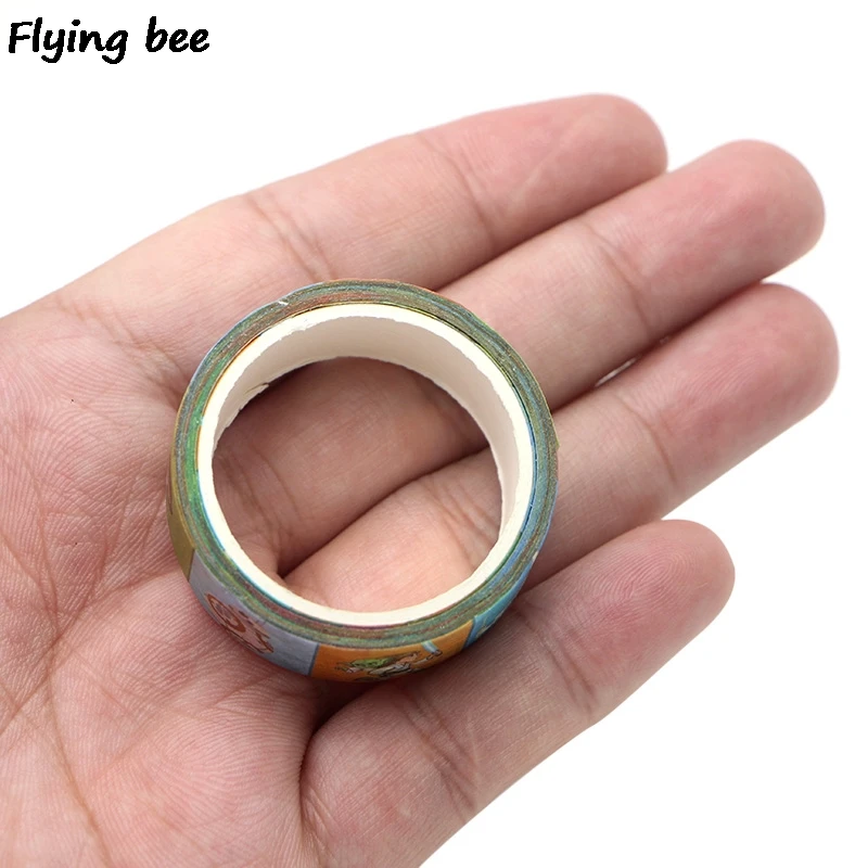 Flyingbee 15 мм X 5 м бумажные ленты ручной работы DIY Декоративные Васи клейкие ленты цветные крутые ленты X0267