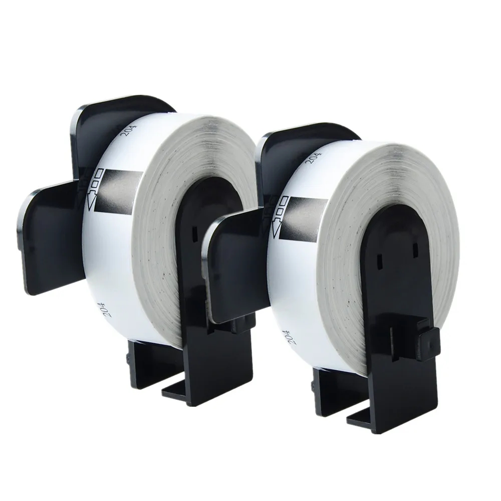 2 Rolls Label tape DK-11204 17mm x 54mm 400pages/roall Continuous Compatible for Brother QL-710W/800/810W/820NWB/1050/1060N