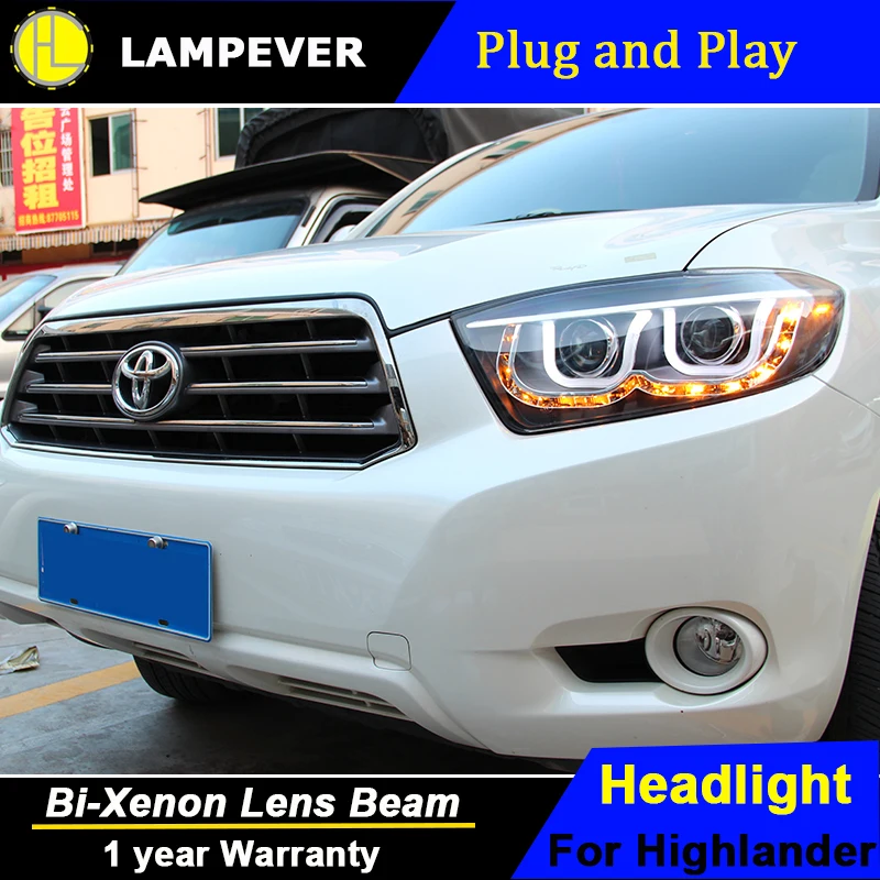 Lampever стайлинг фары Toyota Highlander 2007 2011 светодиодный ные DRL Биксеноновые линзы дальний