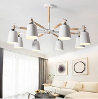 nordic chandelier e27 with iron lampshade for living room suspendsion lighting fixtures lamparas colgantes wooden lustre