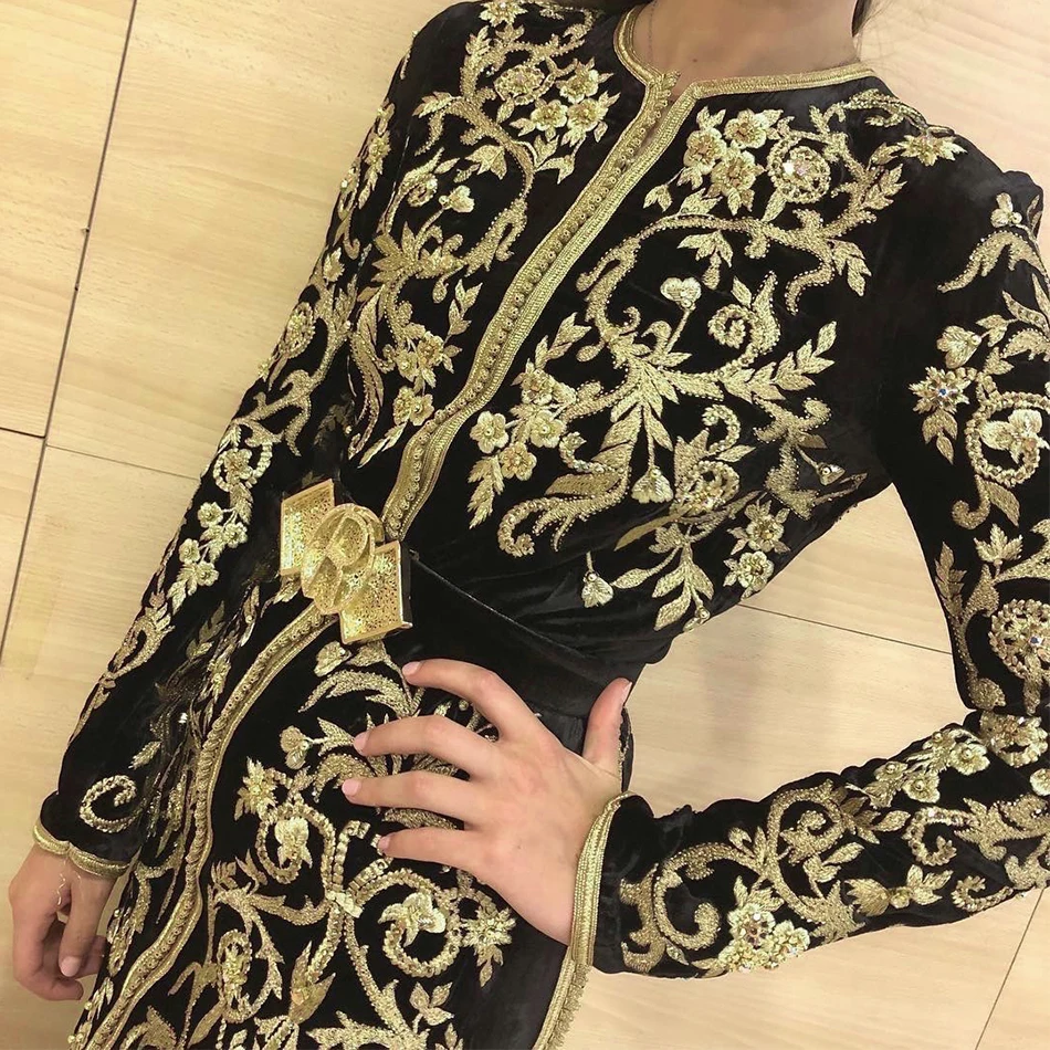 Seamyla High Quality Runway Dress Women New Fashion Floral Embroidery Vintage Long Dresses Winter Black Evening Party Dress