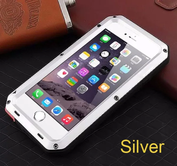 Сверхпрочный защитный чехол для iPhone X, XR, 6, 7, 8 plus, 4, 5c, чехол Doom, металлический противоударный чехол для samsung Galaxy S6, S7 Edge - Цвет: Серебристый