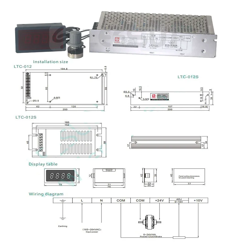 

Manual 165~264VAC Digital Tension Controller Output 24VDC for Leather Industry and other machine One year warranty
