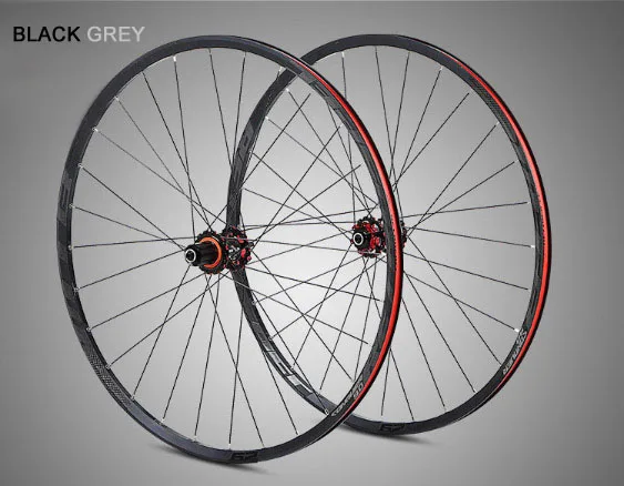 MTB колеса, M920-STK29, алюминиевые колеса для горного велосипеда 29er, карбоновые диски Freehub, дисковые тормоза, 4 подшипника, 28 H, плоские спицы, QR колеса для велосипеда - Цвет: Black Grey