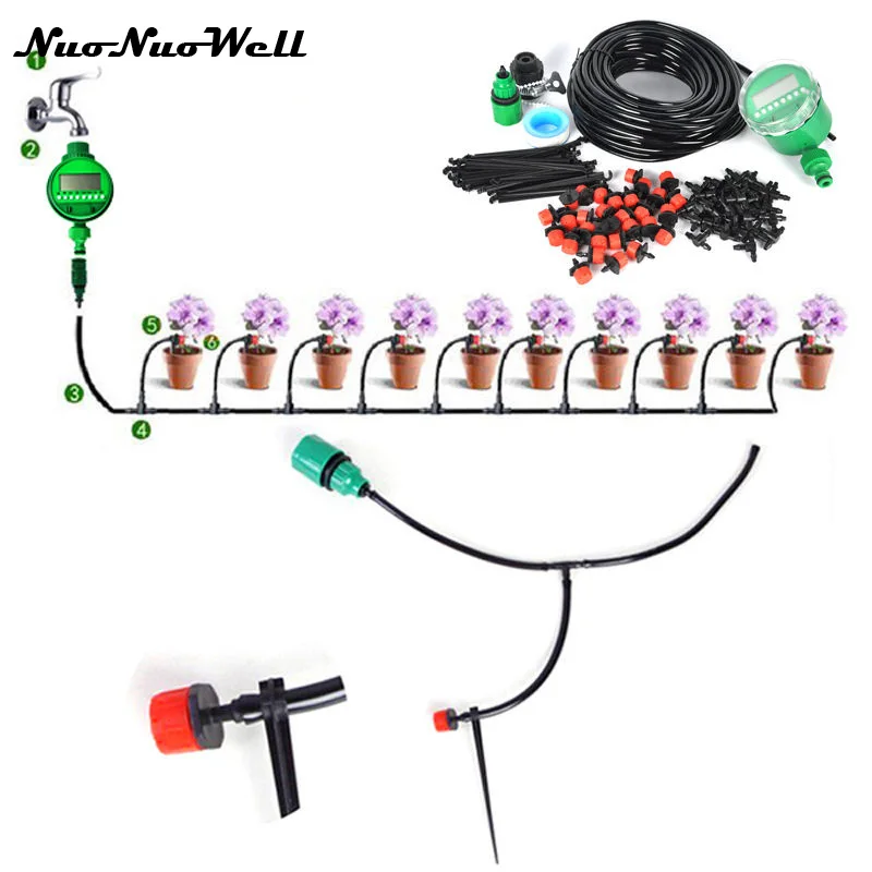NuoNuoWell DIY 4 мм микро система капельного орошения с автоматическим таймером
