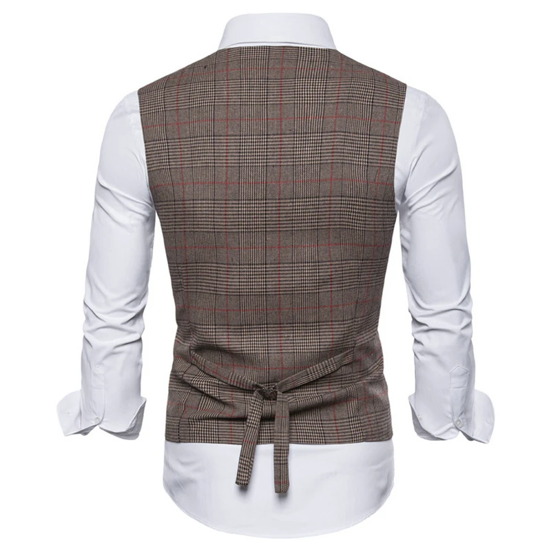 2019 винтажный фермерский Свадебный коричневый твидовый жилет классический