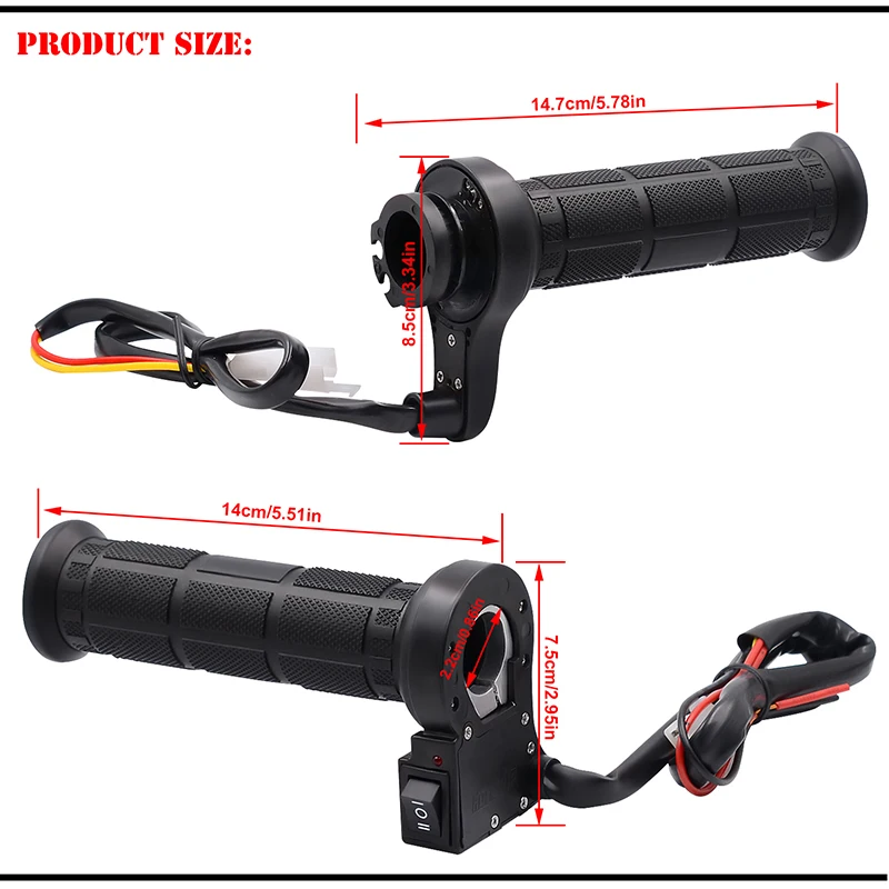 

3 in1 Motorcycle Handlebar Electric Hot Heated Grips Handle +Voltage Motorcycle Motorbike New