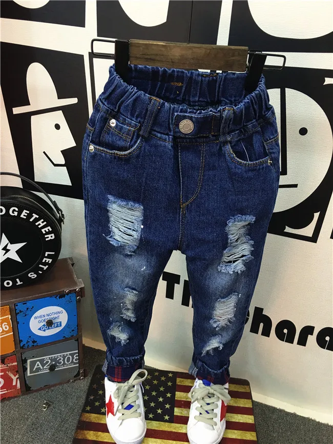 

Fashion Boys BROKEN HOLE jeans pants trousers boys child jeans kids fashion baby jeans spring autumn children's clothes