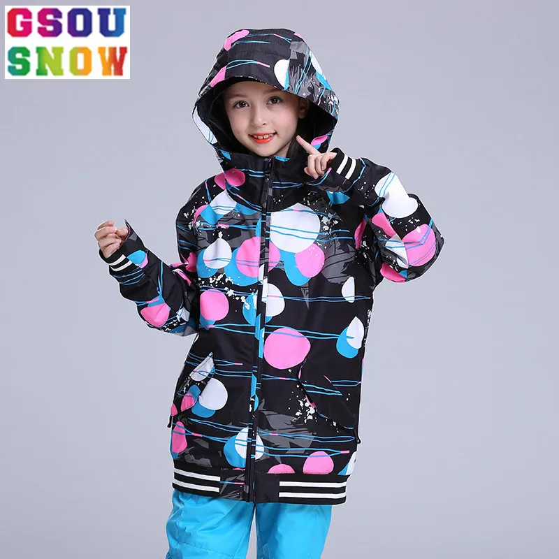 Зимняя детская Лыжная куртка GSOU лыжный костюм для девочек сноуборда