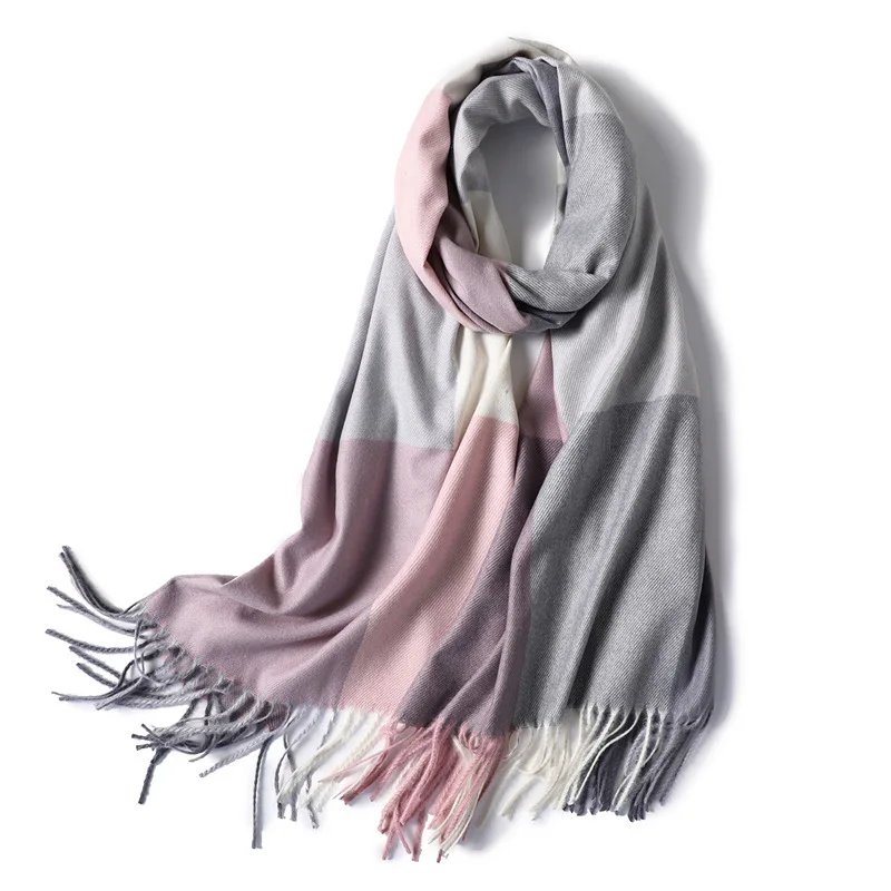 Новая мода Большой кашемировый шарф Для женщин Зима пашмины утолщение тепло шаль