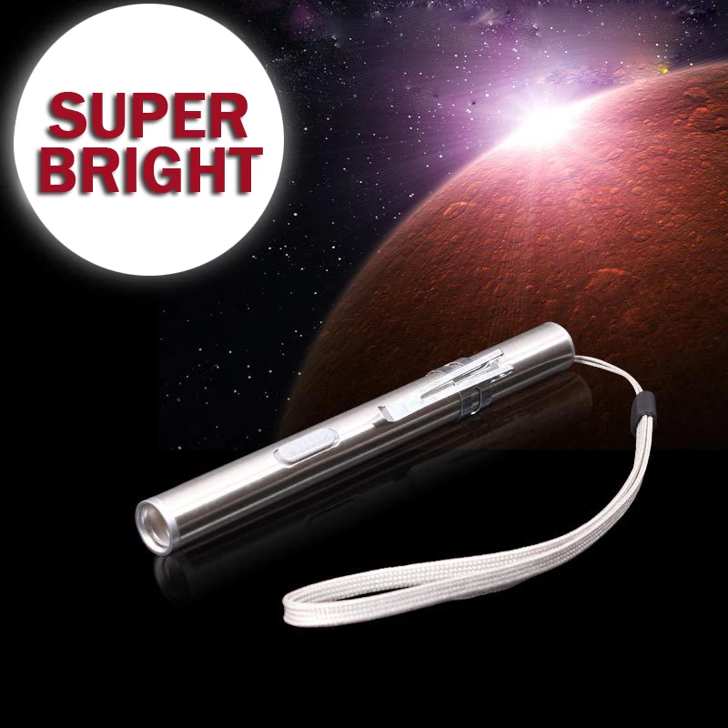 

USB Rechargeable LED Flashlight High-quality Powerful Mini LED Torch XML Waterproof Design Pen Hanging With Metal Clip