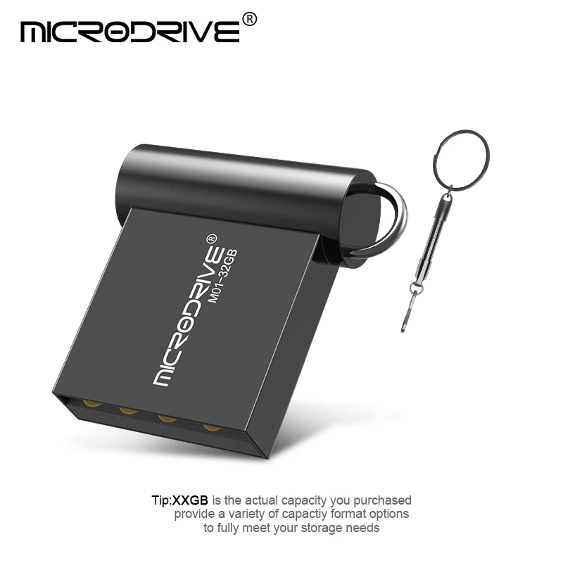 Черный Водонепроницаемый супер мини металлический USB флеш-накопитель 128 Гб 64 ГБ 32 ГБ 16 ГБ 8 ГБ 4 ГБ карта памяти Флешка u-диск с брелоком - Цвет: Черный