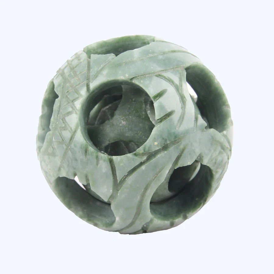 

Natural Jade ball 55mm Splendiferous Chinese jade flower magic Puzzle Ball Chakra Healing Crystal Reiki Natural Stone Carved