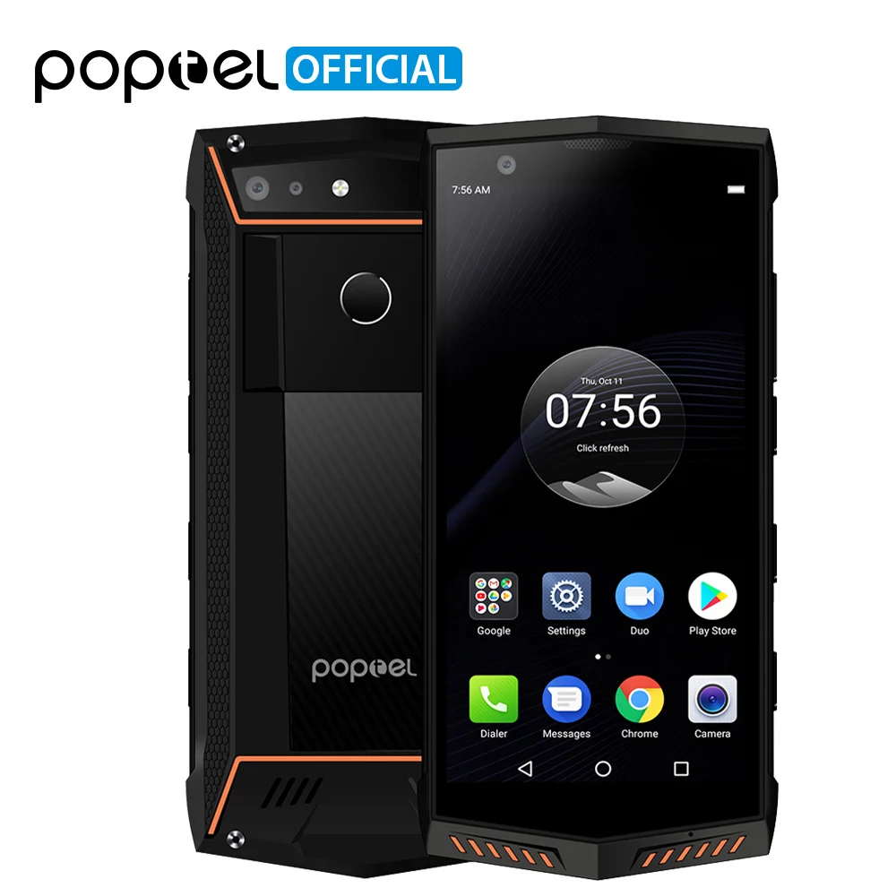 POPTEL P60 4G Face ID IP68 Водонепроницаемый мобильный телефон 5 7 дюймов 6 ГБ 128 5000 мА/ч
