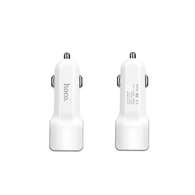 HOCO Z23 Dual USB Автомобильное зарядное устройство 2.4A Универсальное зарядное устройство для мобильного телефона адаптер для iPhone 7 прикуриватель DC 12-24V зарядное устройство