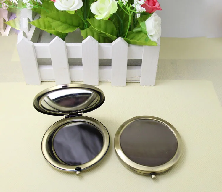 

100Pcs 70MM Bronze Compact Mirror Metal Circle Blank Makeup Mirror DIY Logo Promotional gifts - Free Shipping